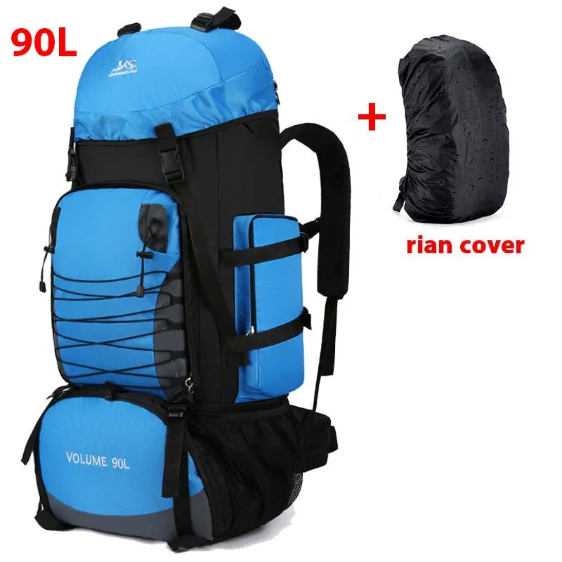 80L 90L large camping backpack travel bag men and women luggage hiking shoulder bags outdoor climbing trekking