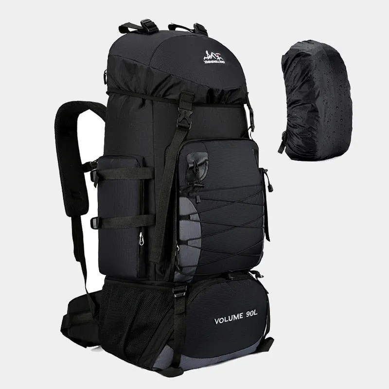 80L 90L large camping backpack travel bag men and women luggage hiking shoulder bags outdoor climbing trekking