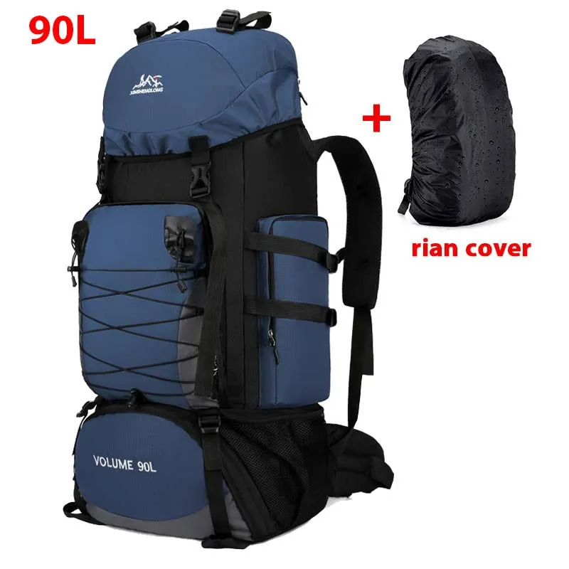 80L 90L large camping backpack travel bag men and women luggage hiking shoulder bags outdoor climbing trekking