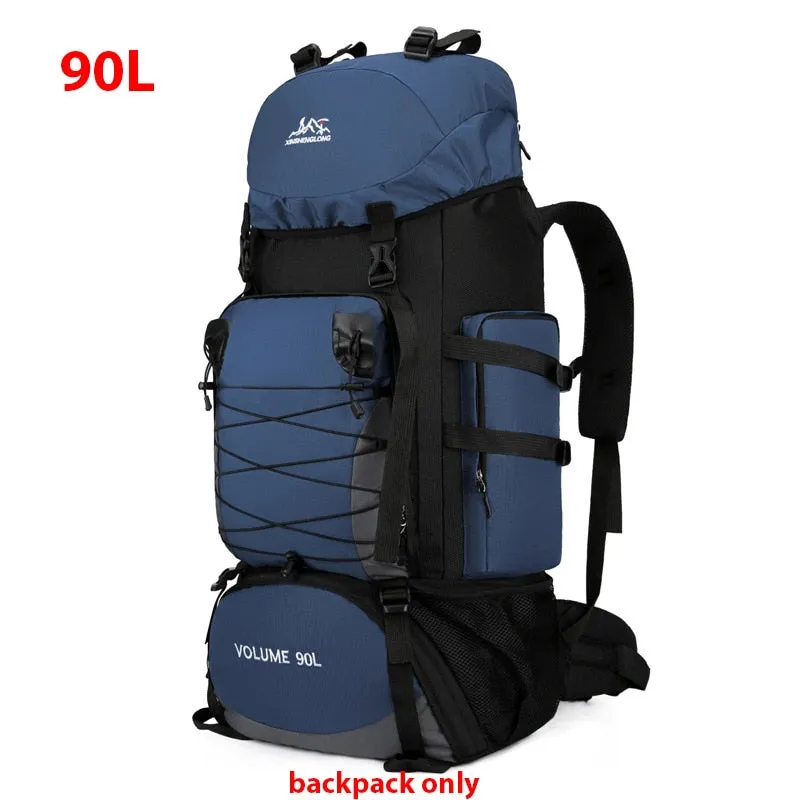 80L 90L large camping backpack travel bag men and women luggage hiking shoulder bags outdoor climbing trekking