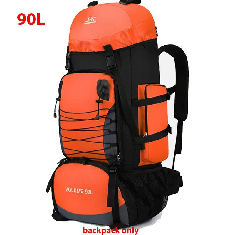 80L 90L large camping backpack travel bag men and women luggage hiking shoulder bags outdoor climbing trekking