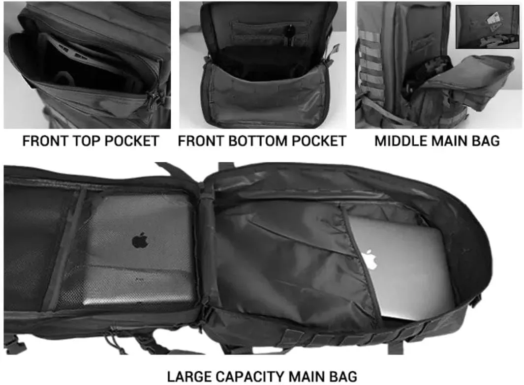 900D Oxford Military Tactical Backpack Molle Army Assault,3 days pack bug out Bag for Photographer,Hicking,Treeking,Travel (Red)