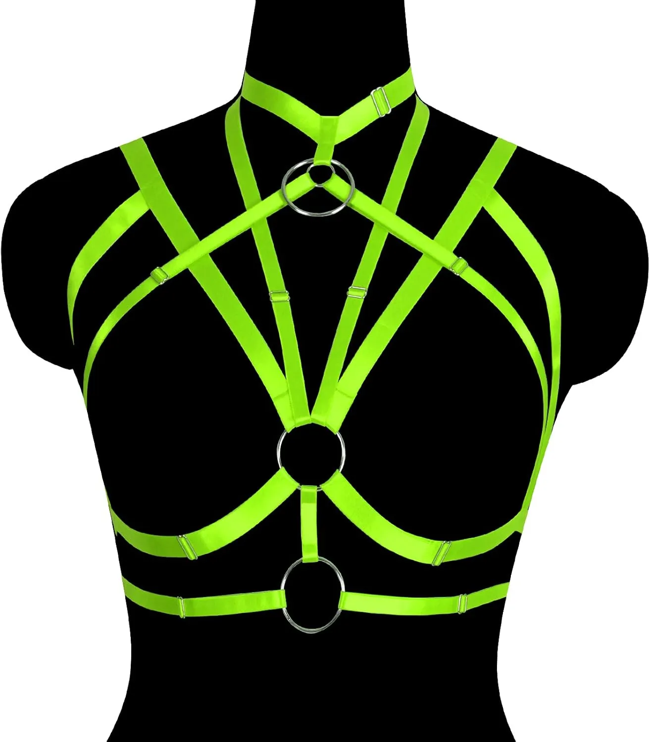 Adjustable size Gothic punk Women Bralette Clothing Carnival Party Harness Bra Top Lingerie cage