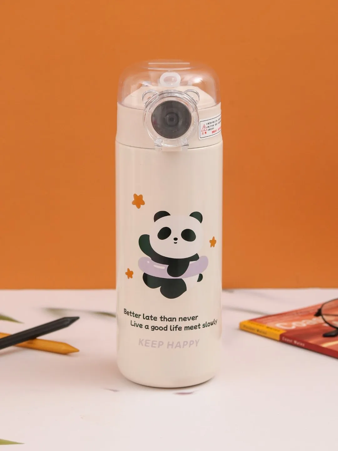 Adorable Panda Insulated Hot & Cold Stainless Steel Sipper Bottle – 500 ML