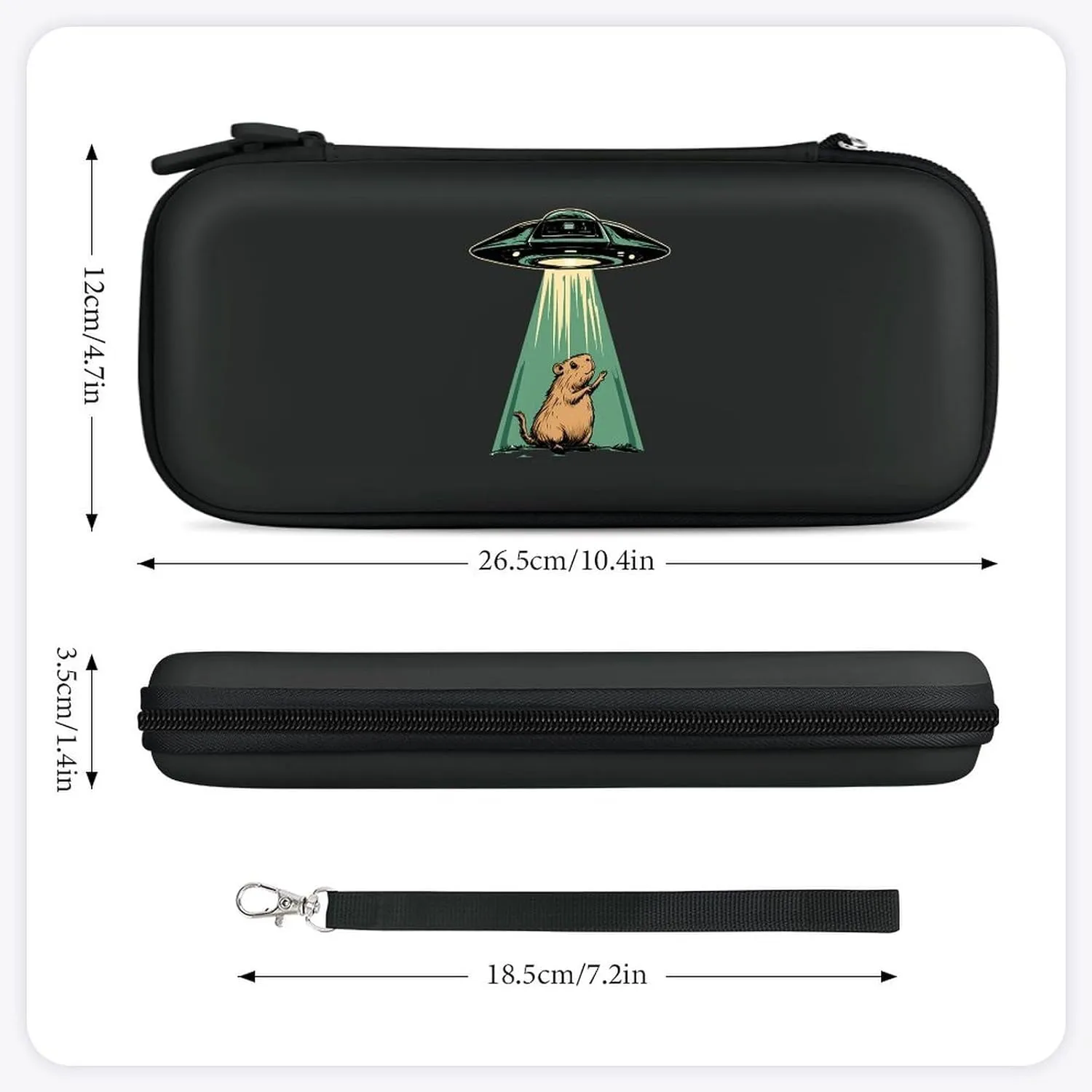 Aliens Capybara Guinea Pigs Compatible with Switch Carrying Case Hard Travel Game Bag Pouch with 15 Games Accessories
