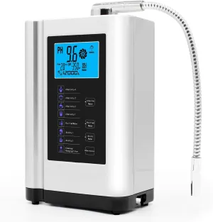 Alkaline Electrolyzed Water Machine, Ph 3.5-10.5 Alkaline Acidic Hydrogen Water Purifier, Up to -600mv Orp, 7 Water Settings, Automatic Cleaning, Smart Voice,White-220V