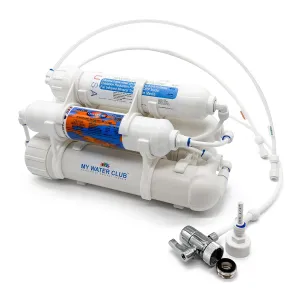 Alkaline (Raise pH Level) 5-Stage Countertop Reverse Osmosis Water Purification System with Dual Connection (Faucet/Garden), 100 GPD Membrane