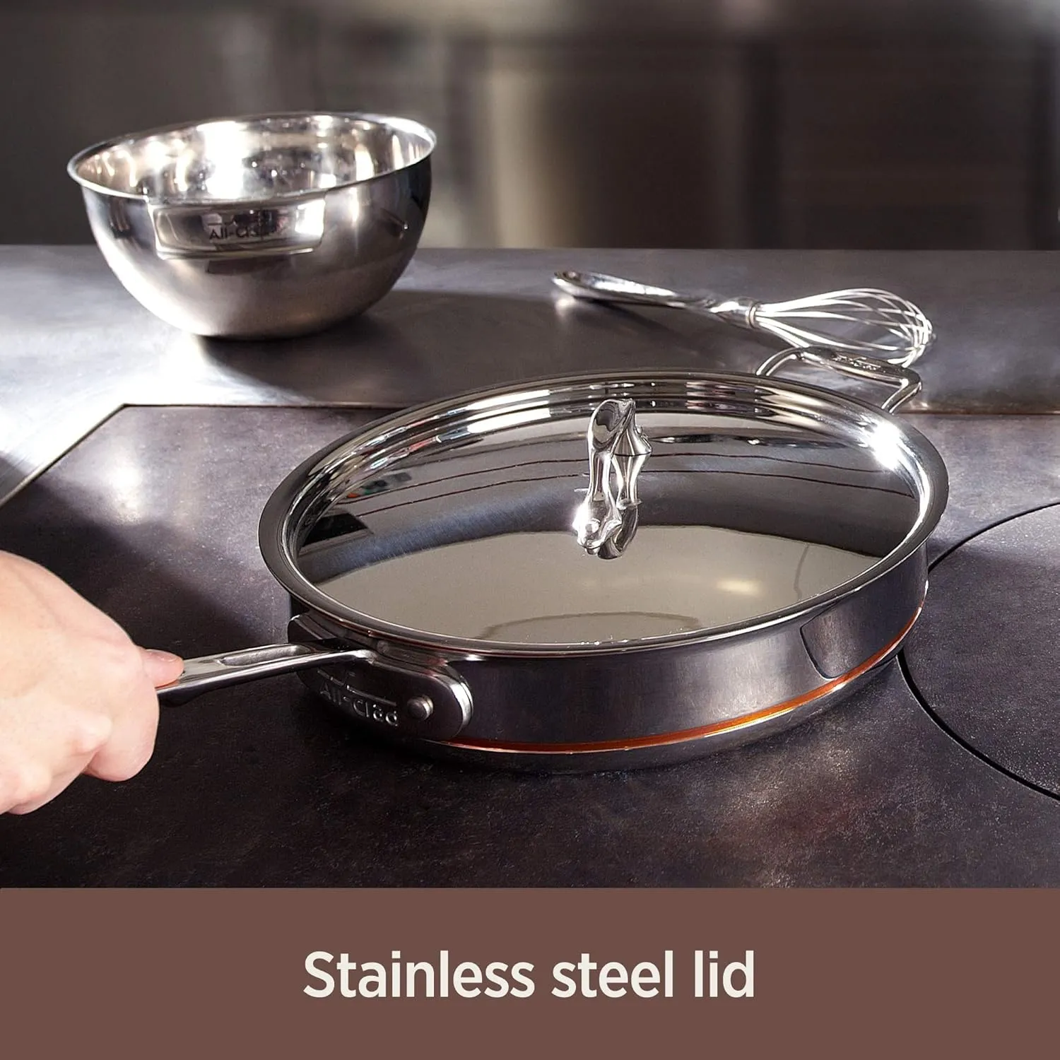All-Clad Copper Core 5-Ply Stainless Steel Cookware Set 10 Piece Induction Oven Broiler Safe 600F Pots and Pans Silver