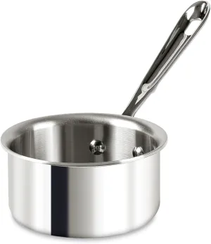 All-Clad D3 3-Ply Stainless Steel Butter Warmer 0.5 Quart Induction Oven Broiler Safe 600F Pots and Pans, Cookware, Sauce Pan Silver, 1/2-Quart