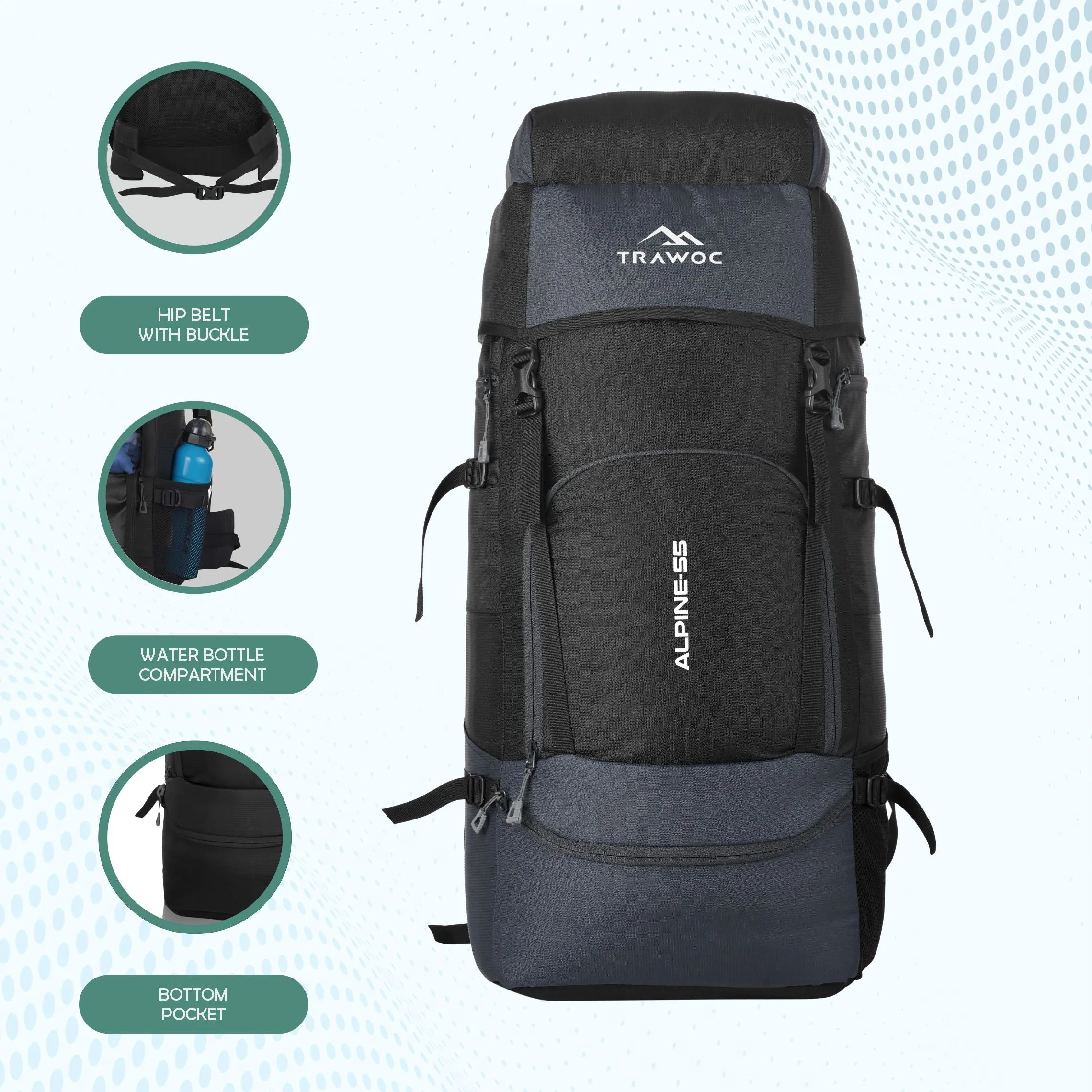 ALPINE-55 Backpack - Grey