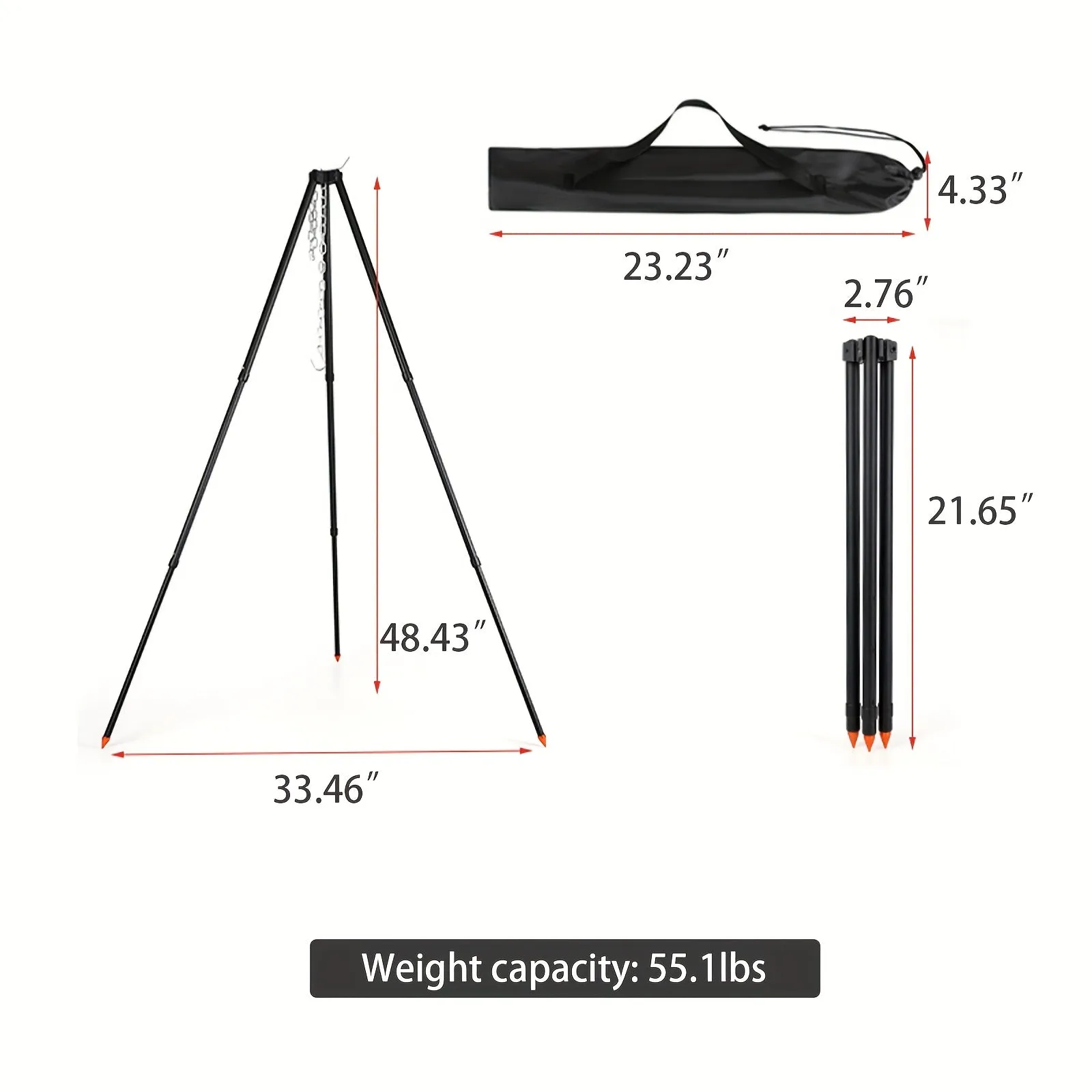 Aluminum Alloy Campfire Tripod Stand