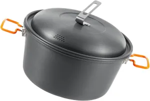 Aluminum Alloy Multipurpose 4.5L Outdoor Hanging Cooking Soup Pots with Lid for Camping, Picnics and Hunting Adventure