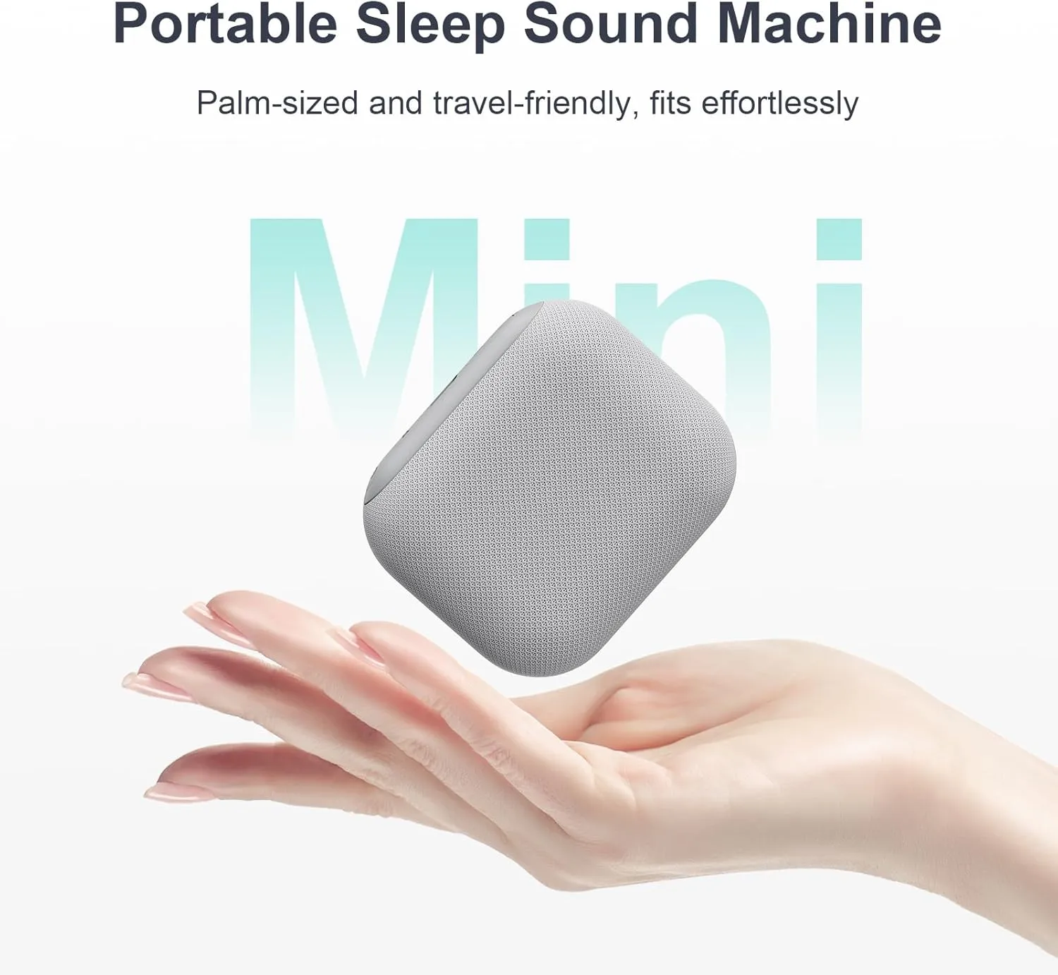 ANJANK Mini Portable Travel White Noise Sound Machine for Adults, 20 Soothing Sounds, Powerful Battery, 30-Level Volume, Sleep Timer, Noise Canceling for Sleeping, Home, Airplane