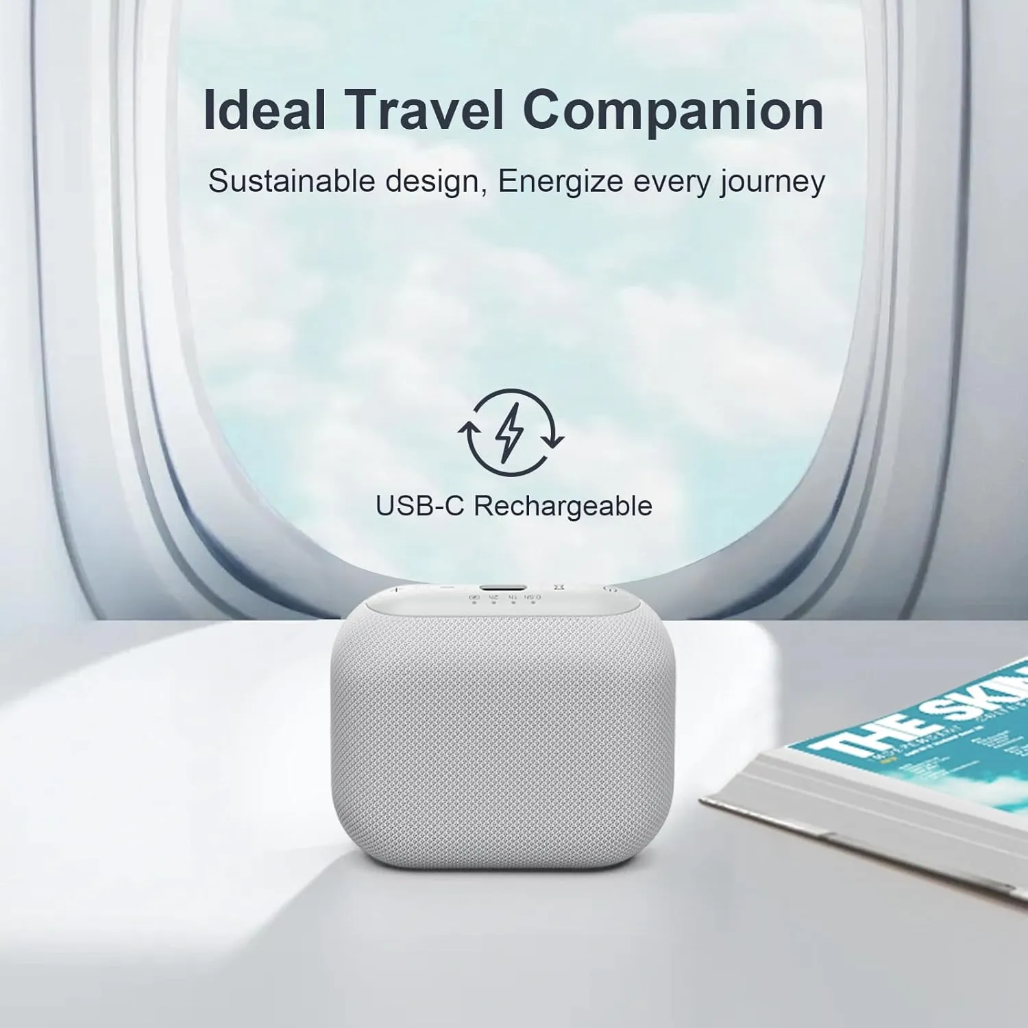 ANJANK Mini Portable Travel White Noise Sound Machine for Adults, 20 Soothing Sounds, Powerful Battery, 30-Level Volume, Sleep Timer, Noise Canceling for Sleeping, Home, Airplane