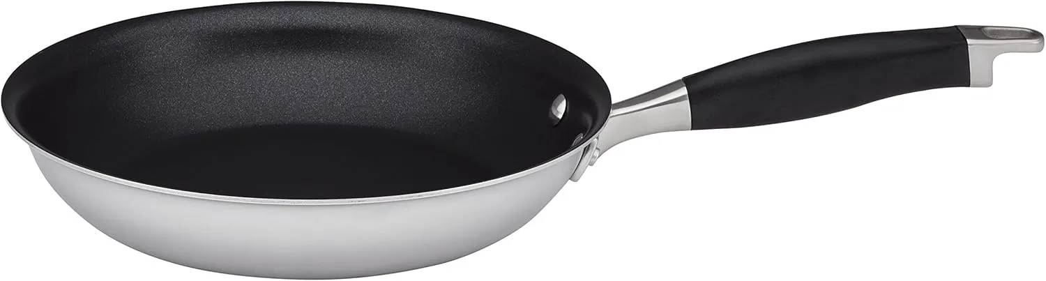 Anolon Advanced Triply Stainless Steel Frying Pan Set / Fry Pan Set / Skillet Set - 10.25 Inch and 12.75 Inch , Silver