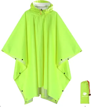 ANYOO Hooded Rain Poncho for Adults Waterproof Lightweight Rain Coat for Men Women Reusable Rain Jacket for Emergency Outdoor
