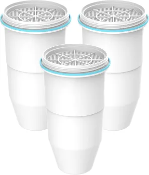 AQUA CREST Multiple-Stage Water Filters, Reduce TDS, Compatible with Water Pitcher and Dispenser, NSF/ANSI 42&372 Certified, Reduce Chlorine, 3 Pack