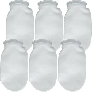 AQUA KT Aquarium 200um Micro Filter Sock Bag for DIY Fish Tank Filter System, 4 Inch Diameter Ring by 10 Inch Filter Sock Length, Pack of 6