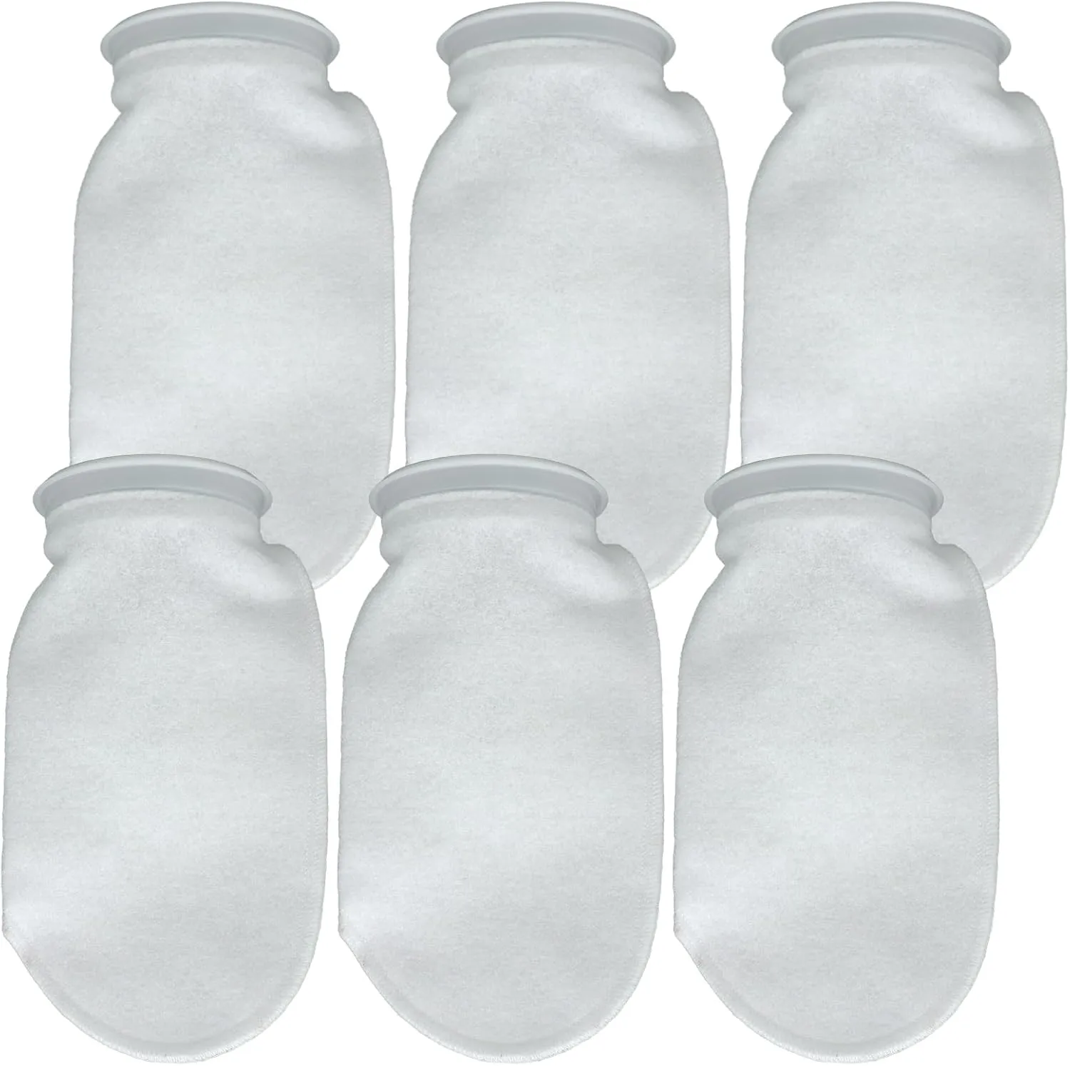 AQUA KT Aquarium 200um Micro Filter Sock Bag for DIY Fish Tank Filter System, 4 Inch Diameter Ring by 10 Inch Filter Sock Length, Pack of 6