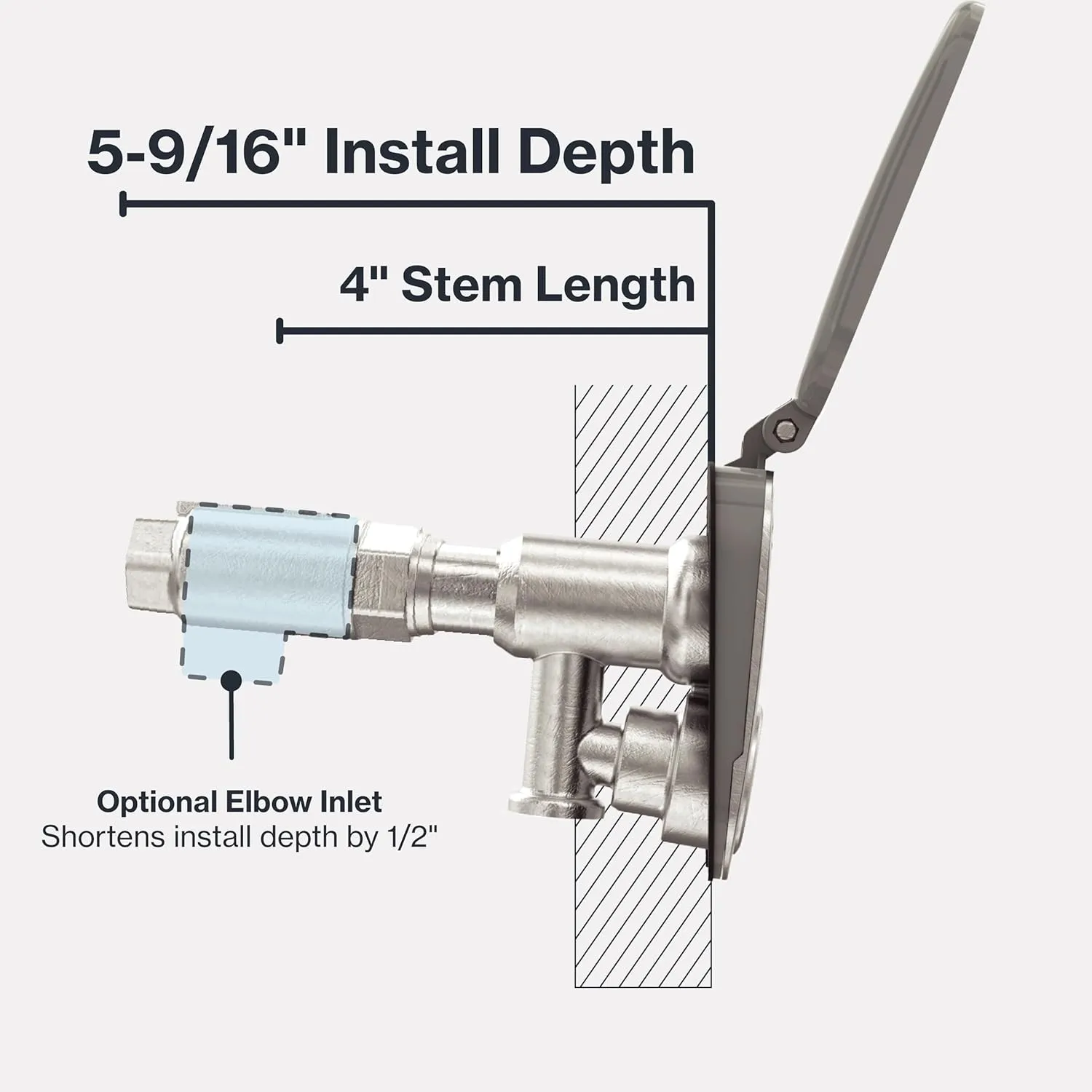 Aquor House Hydrant V2  Frost-Free Outdoor Faucet with Quick-Connect and Anti-Siphon, Frost Proof Hose Bib Flush Wall Faucet for Exterior