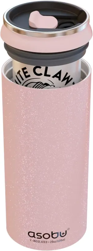 Asobu Multi Can Cooler Insulated Sleeve fits for Slim and Standard 12 Oz and 16 Oz Hard Seltzer, Soda, Beer or Energy Drinks and all standard size Beer Bottles - Glitter Pink)