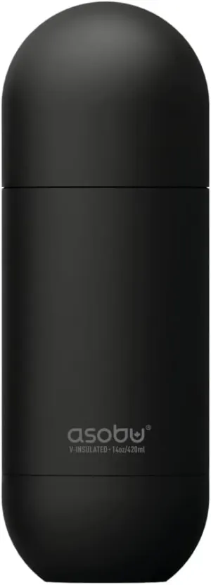 Asobu Orb Stainless Steel Double Wall Insulated Travel Water Bottle 14 Ounce (Black)
