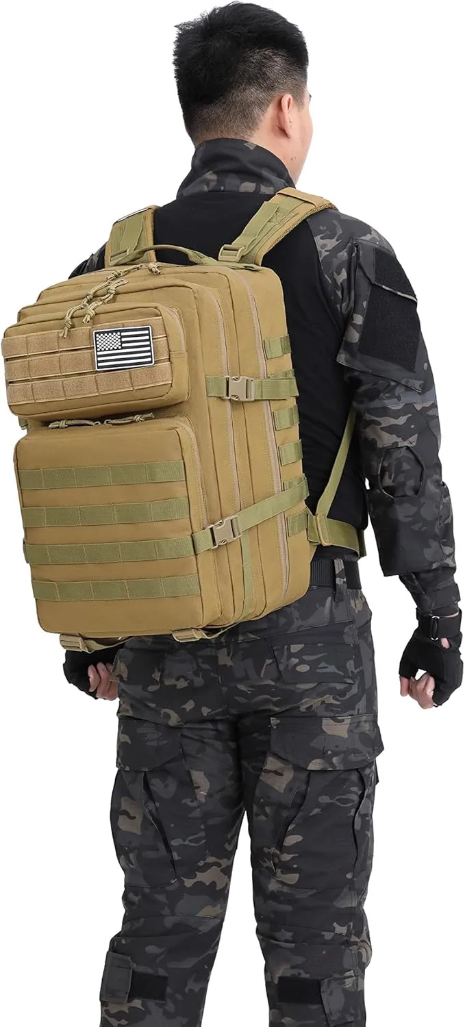 ATBP Military Tactical Molle Rucksack Backpack 45 Liters Hiking Daypack for Travel Hunting Camping