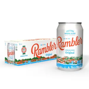 AUTX RAMBLER Sparkling Water, Texas Limestone Filtered, 12-Ounce Cans, 12-Pack