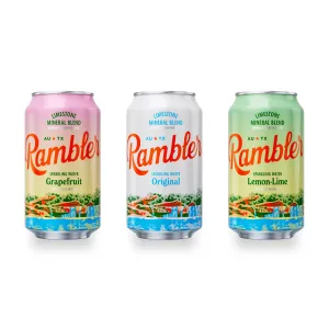 AUTX RAMBLER Variety Pack Sparkling Water, Texas Limestone Filtered, 12-Ounce Cans, One 8-Pack Each x 3 Flavors (24 Cans Total)