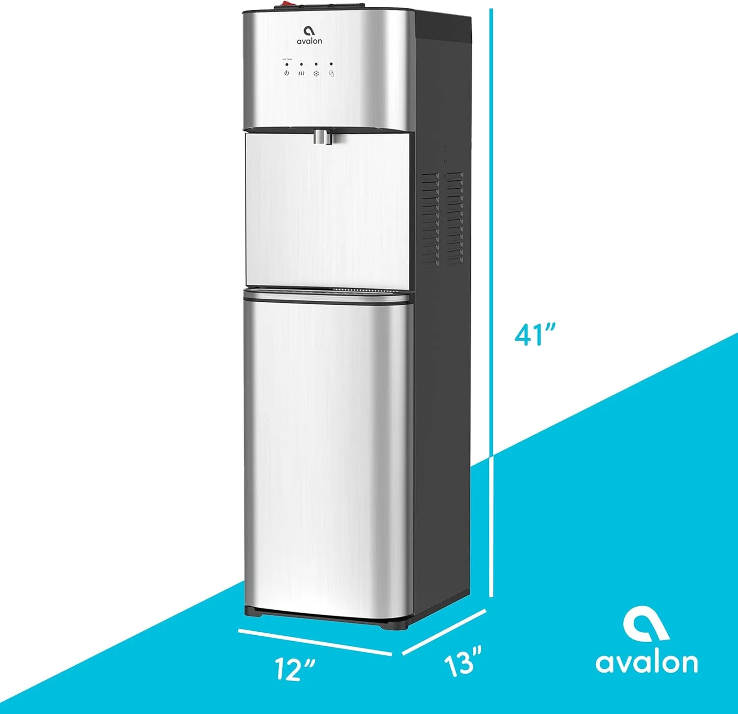 Avalon Limited Edition Self Cleaning Water Cooler Water Dispenser - 3 Temperature Settings - Hot, Cold & Room Water, Durable Stainless Steel Construction, Bottom Loading - UL Listed