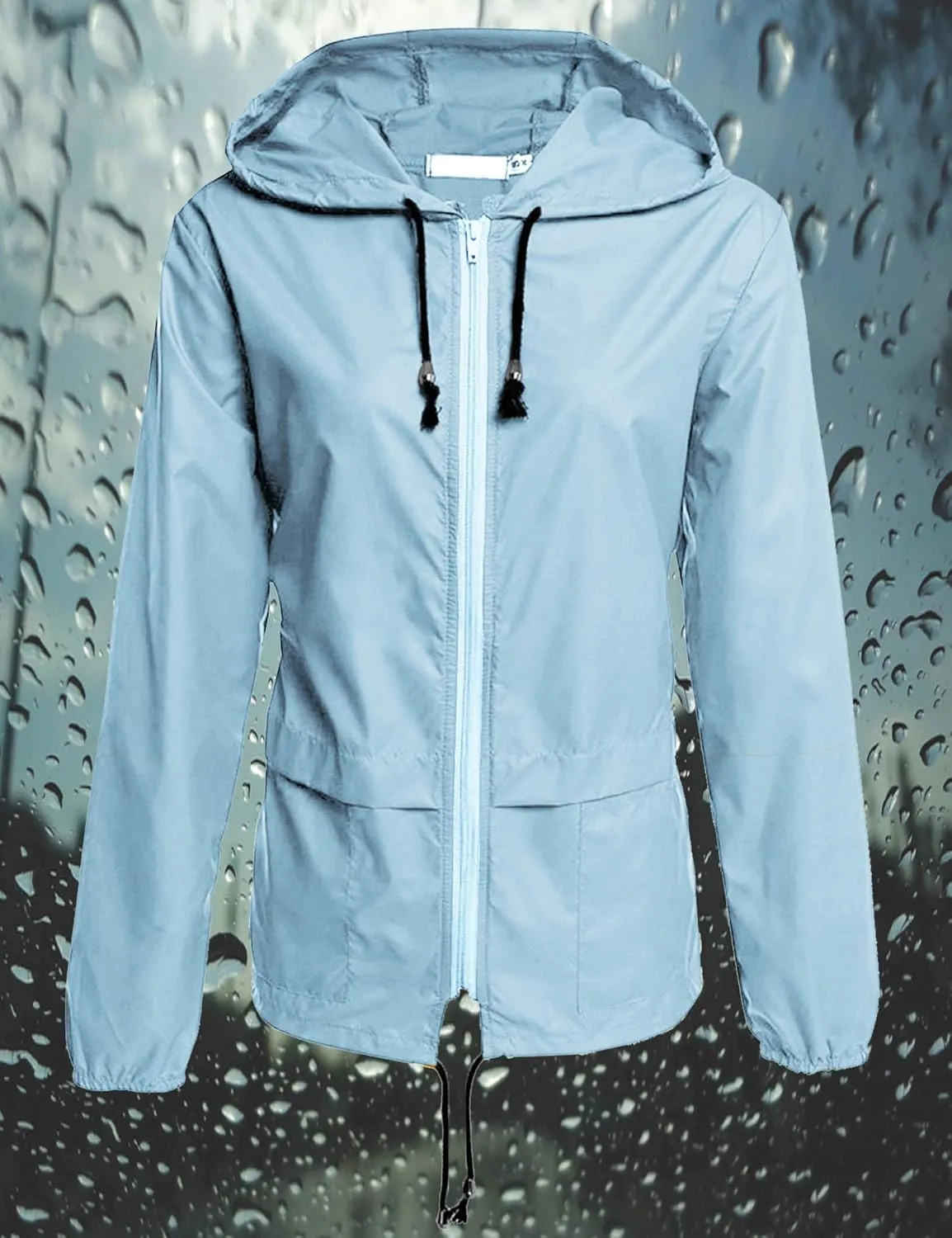 Avoogue Raincoat Women Lightweight Waterproof Rain Jackets Packable Outdoor Hooded Windbreaker