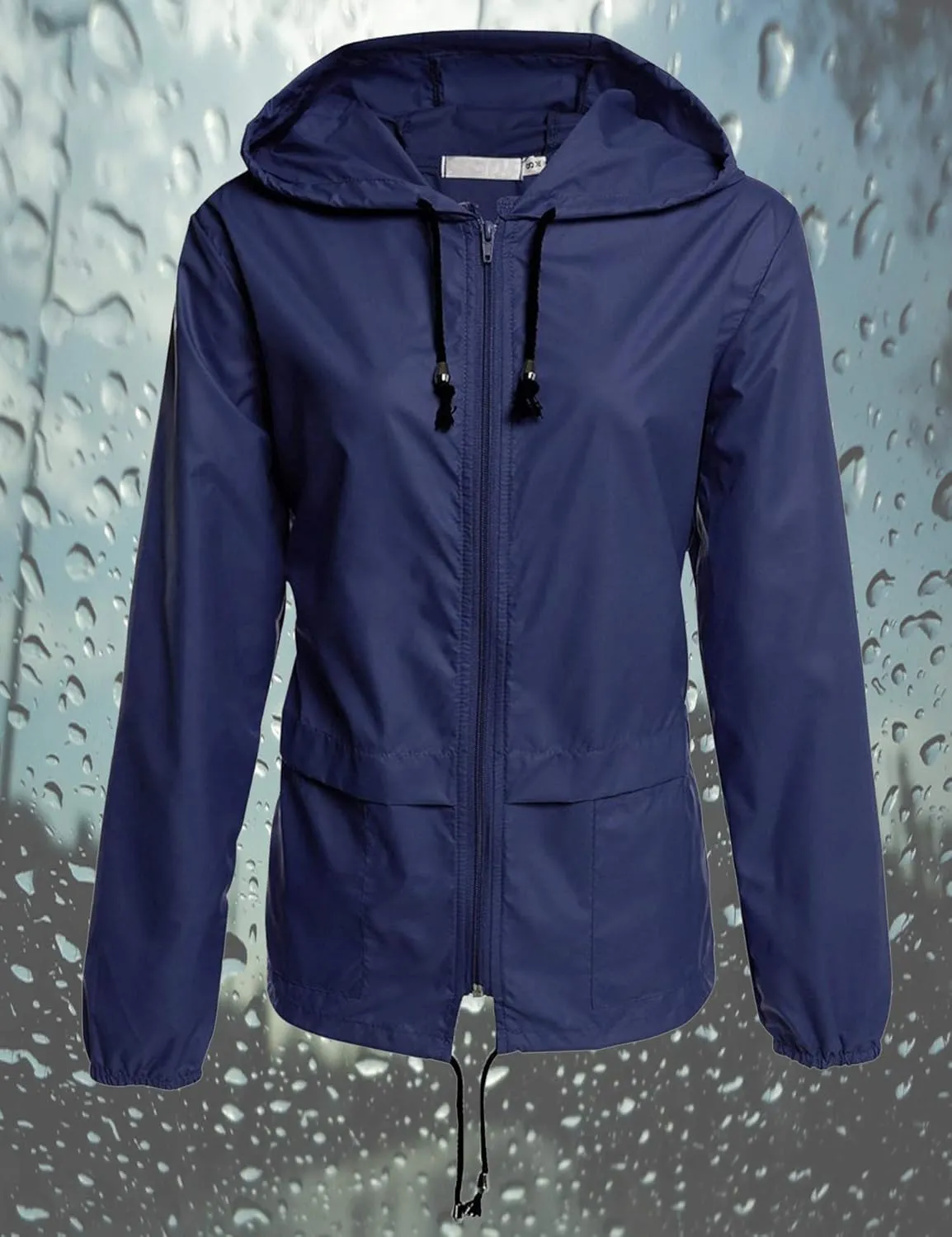 Avoogue Raincoat Women Lightweight Waterproof Rain Jackets Packable Outdoor Hooded Windbreaker
