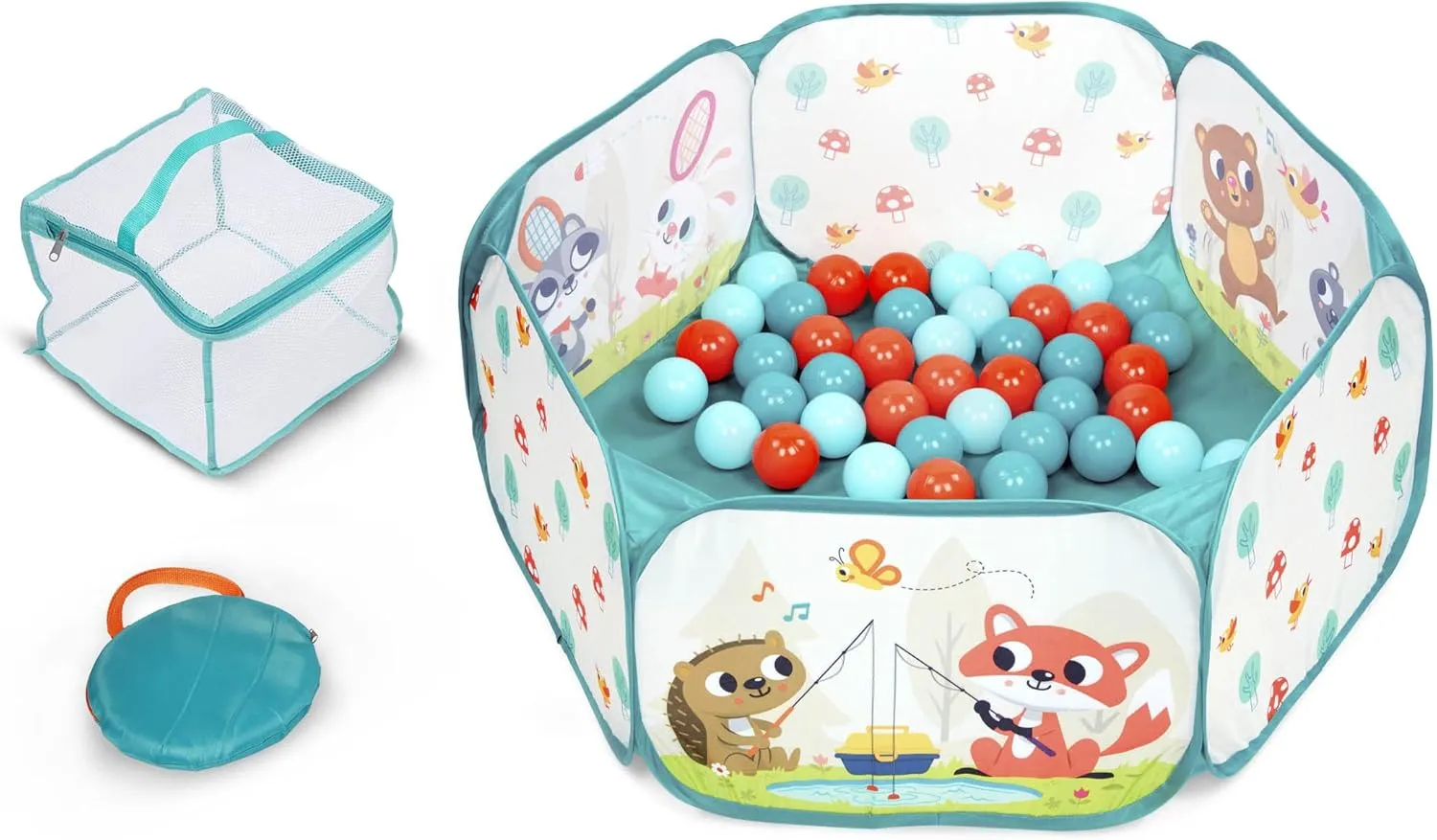 B. toys- Ball Pit – 42 Colorful Balls – Foldable & Portable – Ball Pit Set for Toddlers, Kids – Mini Playspace – 1 Year  