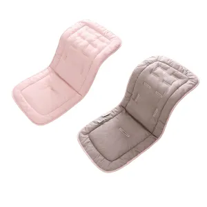 Baby Stroller Cushion, Infant Car Seat Insert-Universal Breathable and Soft Newborn Stroller Mat-100% Cotton Cover Toddler Seat Pad Liner for Stroller, 34x78cm,1 Pack（Grey Pink）