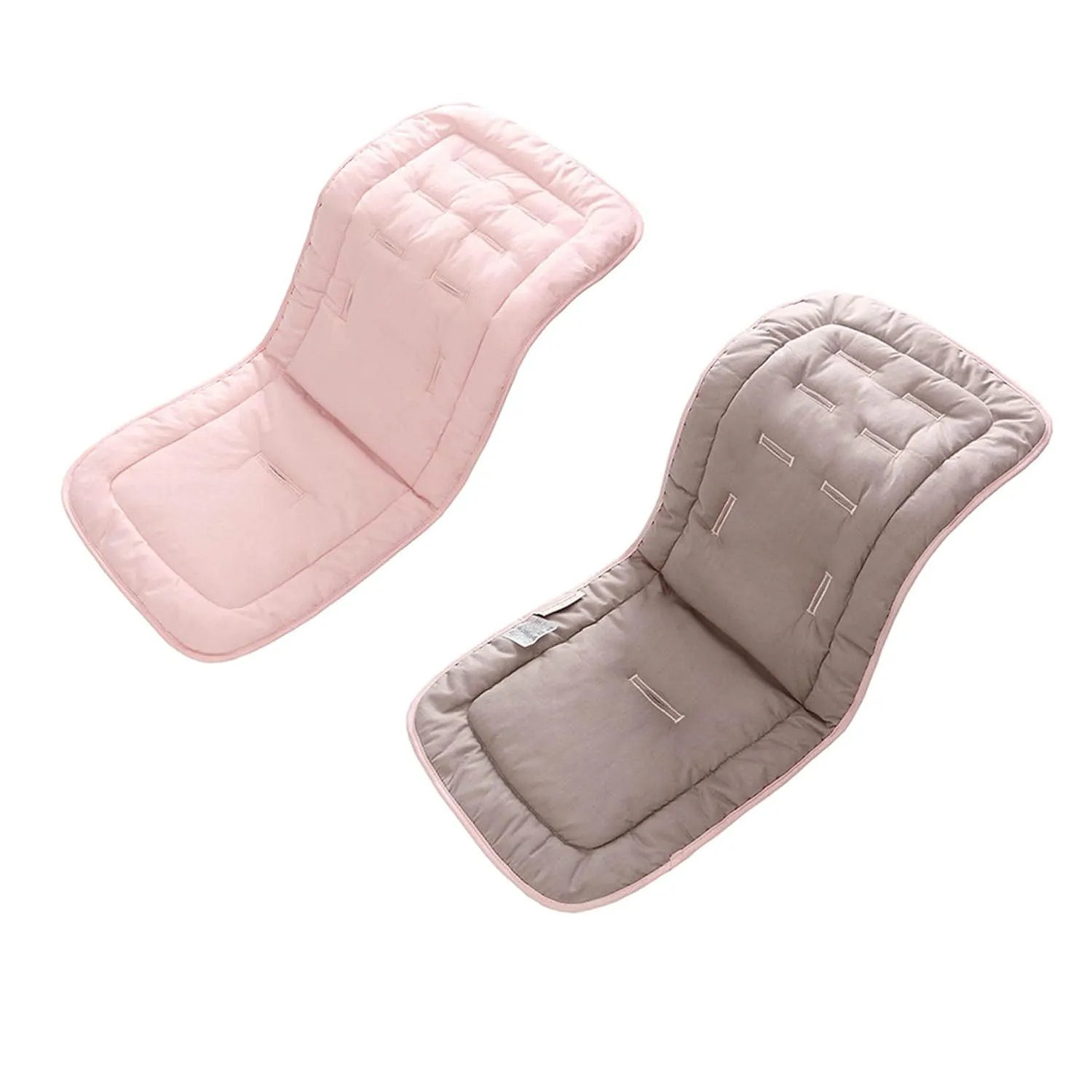 Baby Stroller Cushion, Infant Car Seat Insert-Universal Breathable and Soft Newborn Stroller Mat-100% Cotton Cover Toddler Seat Pad Liner for Stroller, 34x78cm,1 Pack（Grey Pink）