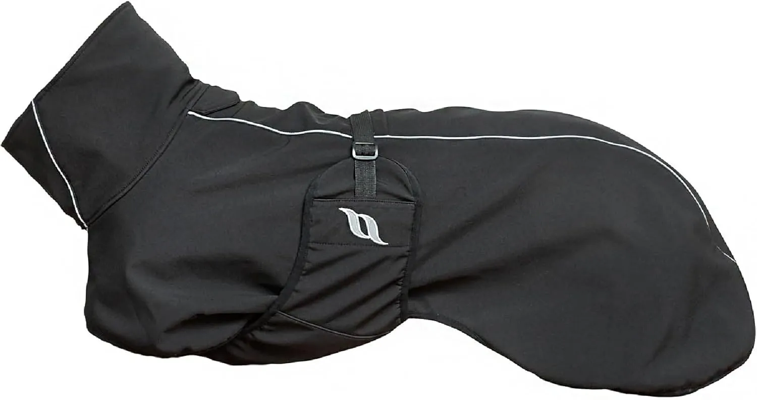 Back on Track Nella Therapeutic Low Tail Set Dog Coat with Reflective Details and Patterns - Ultimate Comfort & Protection for Active Dogs, Black, 60cm