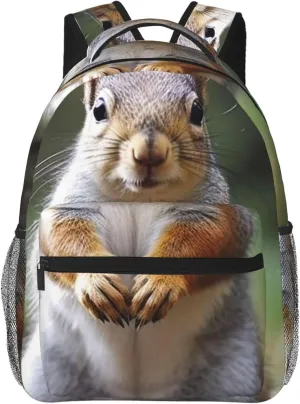 Backpack for Women Men's Casual Daypack Winter Christmas Penguins Hiking Rucksack Outdoor Travel Bag, Squirrel, One Size
