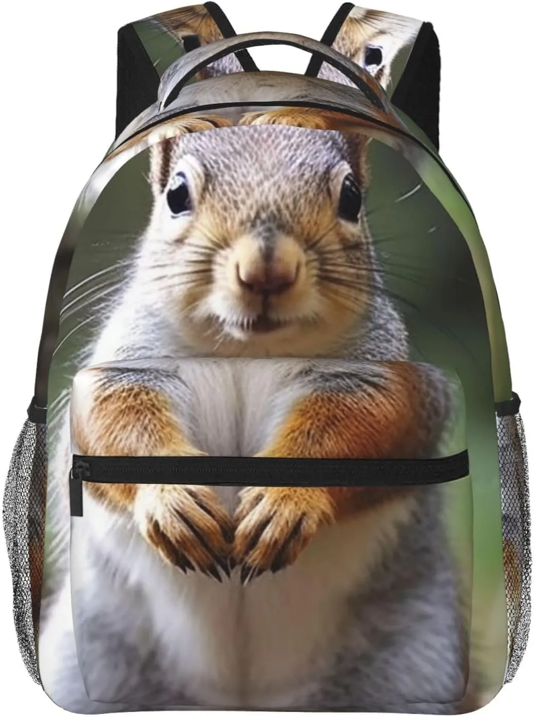 Backpack for Women Men's Casual Daypack Winter Christmas Penguins Hiking Rucksack Outdoor Travel Bag, Squirrel, One Size