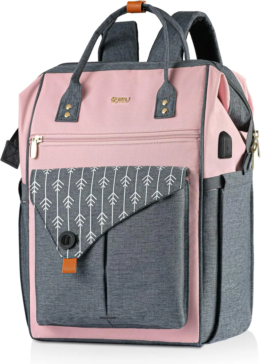 Backpack for Women School Backpack, 15.6 Inch Computer Back Pack with USB Charging Port Travel Bookbag for College Work Business, Gifts for Women Girls
