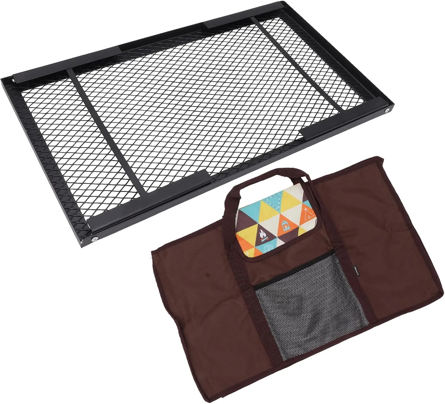 Backpacking Grill, Even Heating, Lightweight Folding Campfire Grill, High Temperature Paint Mesh Cooking Surfaces for Backcountry BBQ (Standard)