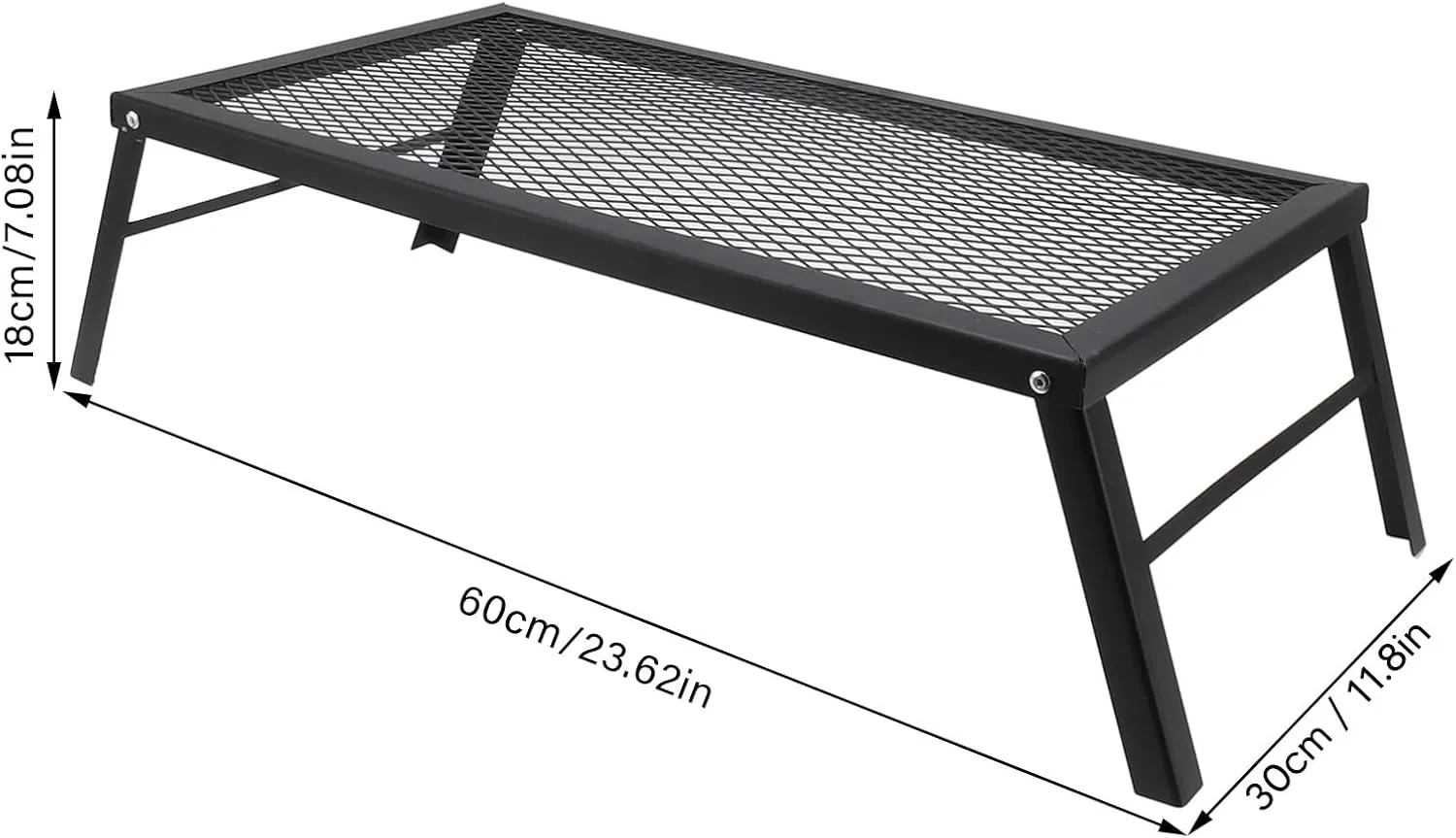 Backpacking Grill, Stability Lightweight Even Heating Durability Folding Campfire Grill for Field Barbecue (Standard)