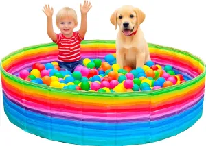 Ball Pit for Toddlers 47,2 in | Kids Ball Pit | Ball Pit for Baby Foldable Ball Pit | Ball Pits | Dog Ball Pit | Piscina de Pelotas para Bebes | Rainbow Pit Ball | Balls NOT Included
