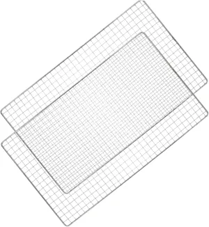 Barbecue net, barbeque grill outdoor,2pcs Stainless Steel Bbq Mesh Stainless Steel Cooling Racks Portable Grill Stand Wire Cooling Rack Grill Grates Grill Liners Roasting Grids Campfire Grill Campfire