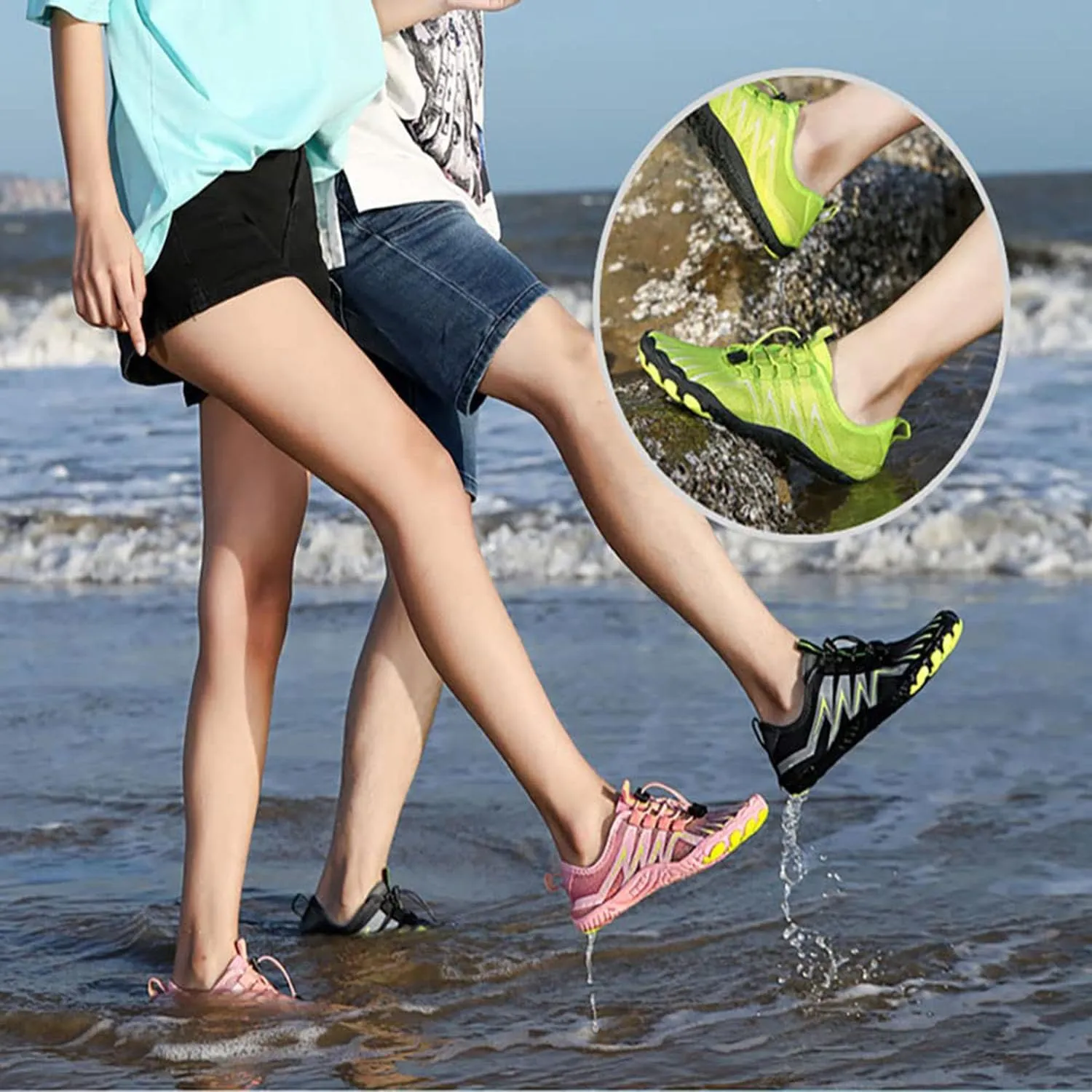 BareStep Active Minimalist Grounding Footwear, Slip-On Design for Men Women, Water Sports, Hiking, Beach Activities