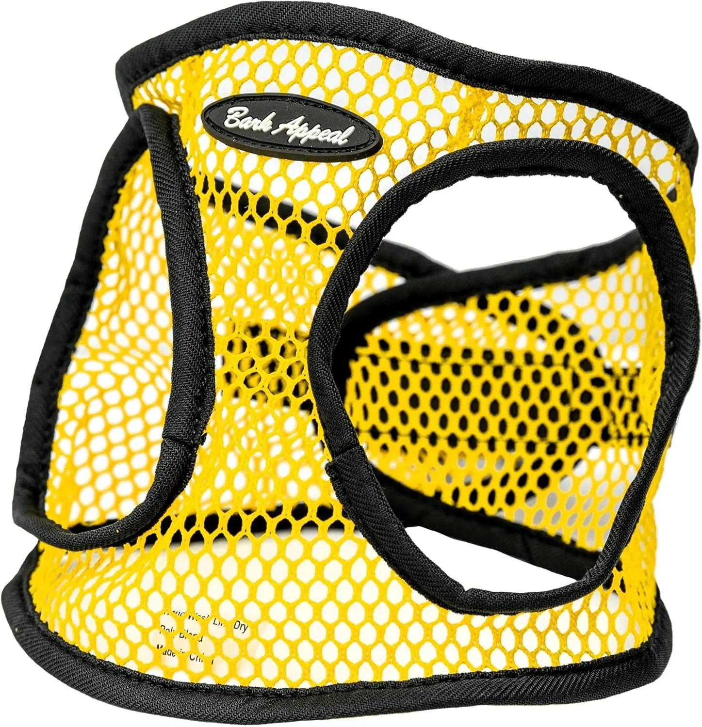 Bark Appeal Yellow Netted Step-in Dog Harness for Small-Medium Pets – Updated Sizing, Remeasuring is Essential – Soft Netted Mesh – Anti-Choke with Adjustable Strap & Heavy Duty Clip – S