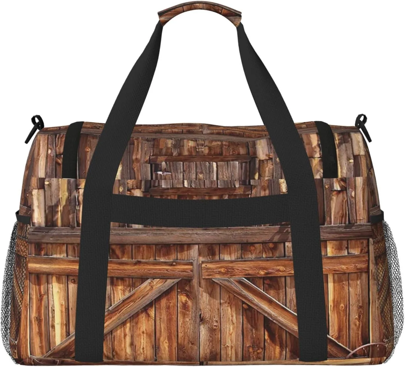 Barn Door Print Hand Travel Bag Large Capacity Slung Bag For Long-Distance Travel, Weekend Trips, And Outdoor Activities