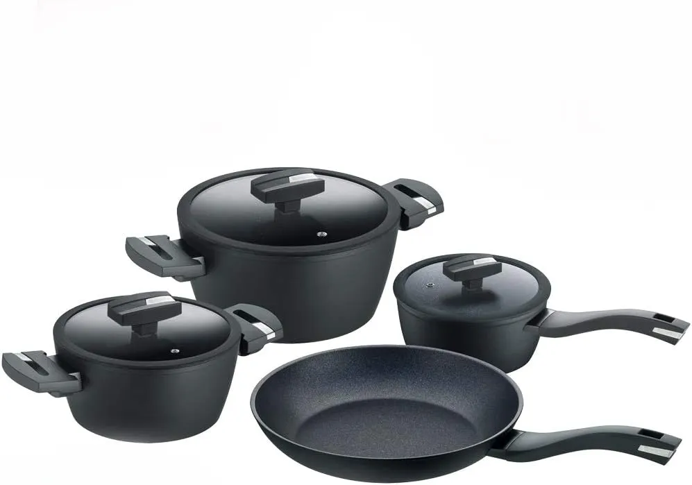 Berndes Balance Induction Enduro Cookware Set 4-Piece Aluminium Black