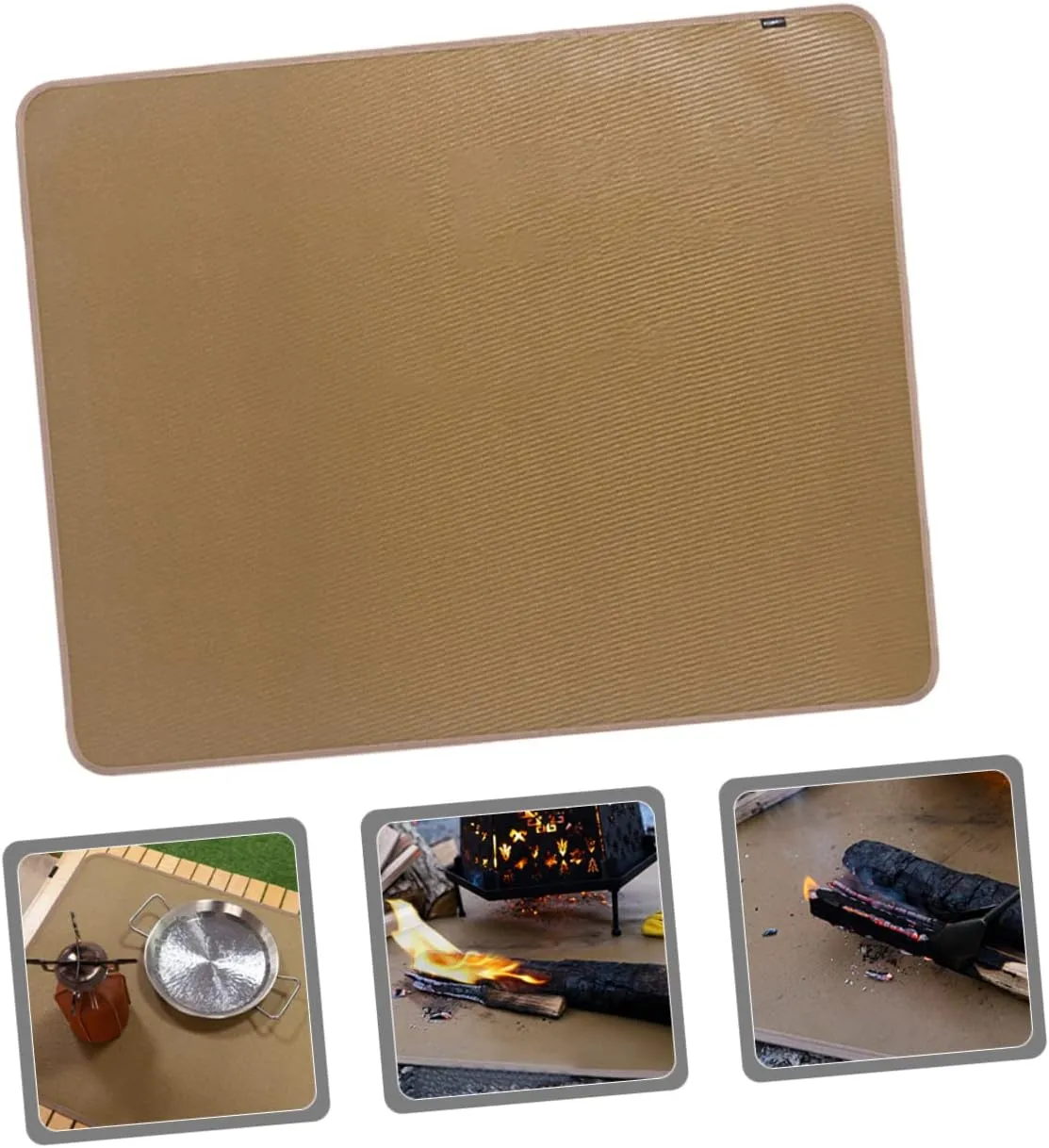 BESPORTBLE 3sets Fiberglass Fire Mat with Carry Bag Fireproof Blanket for Outdoor Camping Fire Pit Use and