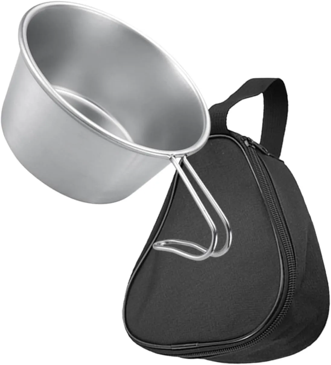 BESPORTBLE 4sets Hollow Handle Stainless Steel Camping Cup with Bag Lightweight Outdoor Cookware Portable Soup Bowl with Scale Line Safe Smooth Edges for Hiking and Picnics