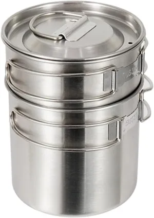 BESPORTBLE Large Capacity Stainless Steel Cup Set Camping Cookware Folding Handle Cup for Hiking